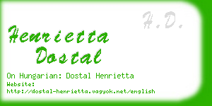 henrietta dostal business card